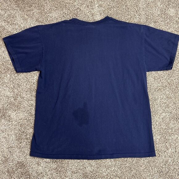 VTG Mens XL T-Shirt Peacock Papers Retired Graphic Single Stitch Tee Navy Blue - Picture 6 of 8
